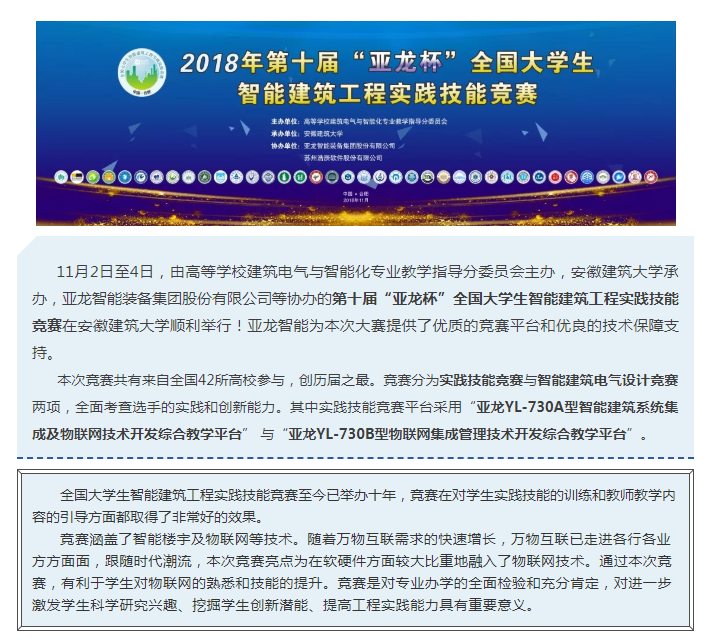 【聚焦大賽】第十屆“亞龍杯”全國大學生智能建筑工程實踐技能競賽圓滿結束