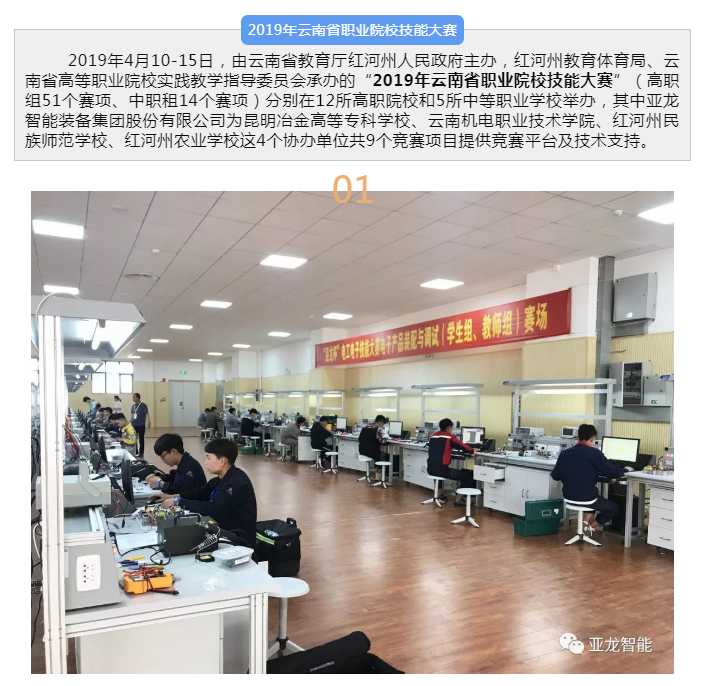 亞龍智能裝備助力2019年云南省職業(yè)院校技能大賽